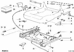 Sitz vorn Sitzschiene mech./Einzelteile diagram for BMW 7 Series E32 750iL