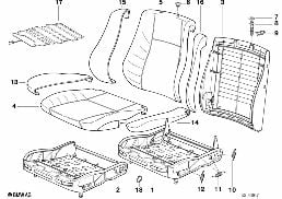Sitz vorn Sitzrahmen mech./el./Einzelt. diagram for BMW 7 Series E32 750iL