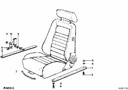 RECARO SPORTS SEAT-SPACER diagram for BMW 3 Series E21 320