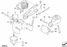 Zawieszenie silnika diagram for BMW MINI R50 Cooper