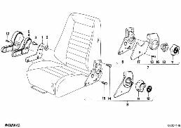 RECARO SPORTS SEAT-RECL. SEAT FITTING diagram for BMW 3 Series E21 320