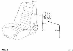 RECARO SPORTS SEAT-BACKREST UNLOCKING diagram for BMW 3 Series E21 320