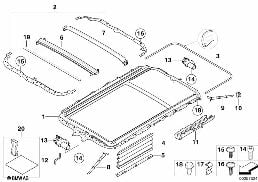 サン ルーフ(SHD) フレーム diagram for BMW X3 E83 2.5i