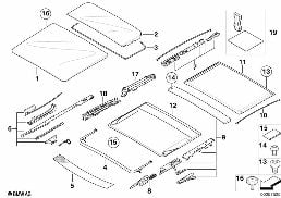 Pokrywa dachu przes.-uchyl./rama pods. diagram for BMW X5 E53 4.8is