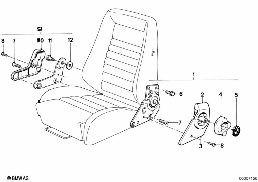 RECARO SPORTS SEAT-RECL. SEAT FITTING diagram for BMW 5 Series E28 525i