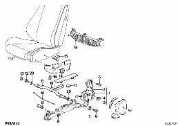 RECLINING SEAT FITTING diagram for BMW 3 Series E30 325i