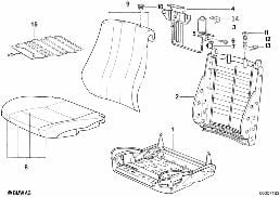 BMW SPORTS SEAT FRAME ELECTRICAL diagram for BMW 5 Series E34 530i