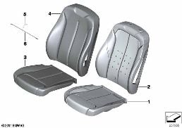 SEAT FRONT, UPHOLSTERY & COVER BASE SEAT diagram for BMW 4 Series F36 Gran Coupé 420i
