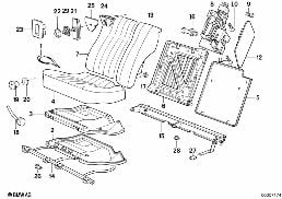Sitz hinten Einzelteile diagram for BMW 3 Series E30 325ix