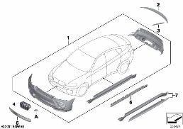 M Performance エアロダイナミクス アクセサリー部品 diagram for BMW X6 E71 30dX