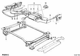 FRONT SEAT-EL.ADJ. SEAT HEIGHT diagram for BMW 5 Series E28 525i