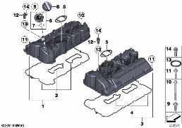 Tampa das válvulas diagram for BMW X5 M F85 X5 M