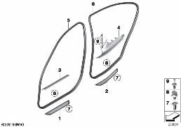 EDGE PROTECTOR / TRIM FOR ENTRY diagram for BMW 3 Series F30 335i