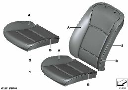 Funda indiv., asiento base, delantero diagram for BMW 5 Series F10 550iX