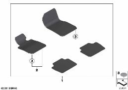 FLOOR MATS, VELOURS diagram for BMW 3 Series F30 LCI 328i