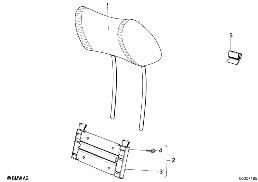 Hlavová opěrka zadní diagram for BMW 6 Series E24 633CSi
