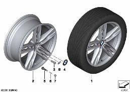 BMW LA WHEEL M DOUBLE SPOKE 373 - 20'' diagram for BMW 6 Series F06 Gran Coupé LCI 650i
