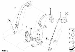 R ベーシック シート ベルト diagram for BMW X6 E71 30dX
