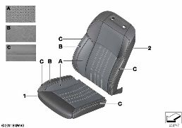 Обивка Indi. м/ф сиденье вент. M-стиль diagram for BMW 5 Series F10 M5