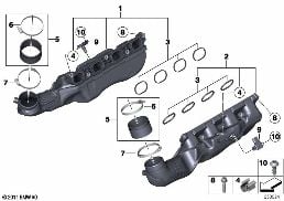 Система впуска diagram for BMW 5 Series F10 M5