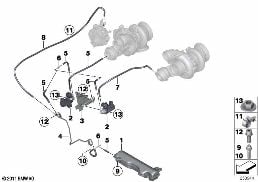 Вакуумное управление турбонагнетателя diagram for BMW 5 Series F10 M5