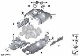 Теплозащита турбонагнетателя diagram for BMW 5 Series F10 M5