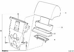 Kopfstütze hinten mechanisch diagram for BMW 7 Series E32 750iL