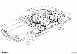 SEAT COVER-RUNNING METER FRONT/REAR diagram for BMW 5 Series E12 530i