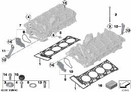 CYLINDER HEAD ATTACHED PARTS diagram for BMW 6 Series F12 LCI 650i