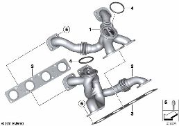 Выпускной коллектор diagram for BMW 5 Series F10 M5