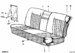 SEAT SPRING FRAME/FRAME PAD REAR diagram for BMW 5 Series E12 525