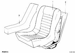 Sedadlo zadní uložení/skořepina sedadla diagram for BMW 6 Series E24 633CSi