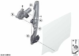 DOOR WINDOW LIFTING MECHANISM REAR diagram for BMW 1 Series F20 118dX