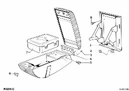 Podłokietnik tylny-mech. skł. podłokiet. diagram for BMW 7 Series E23 733i