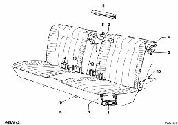 Fotel tylny, trzp.spr./pokr./zamk. diagram for BMW 7 Series E23 733i