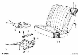 SEAT EL. ADJ. SPRING FRAME/PAD REAR