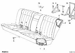 SEAT SPRING FRAME/FRAME PAD REAR diagram for BMW 5 Series E28 525i