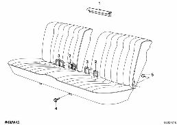ที่นั่งด้านหลัง พร้อมส่วนรองรับสลักล็อค diagram for BMW 7 Series E23 728i