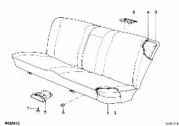 Sitz hinten Einzelteile diagram for BMW 7 Series E32 750iL