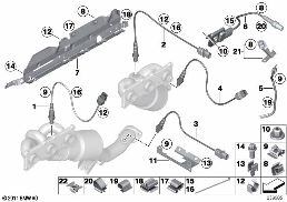 LAMBDA PROBE FIXINGS diagram for BMW 6 Series E64 LCI 630i