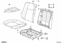 BMW SPORTS SEAT FRAME MECHANICAL diagram for BMW 5 Series E34 530i