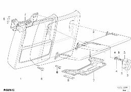 Rückwand Sitz/Klapptisch diagram for BMW 7 Series E32 750iL