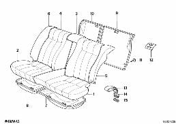THROUGH-LOADING FACILITY/REAR SEAT diagram for BMW 5 Series E34 530i