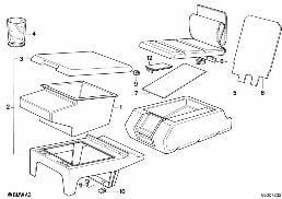 Armlehne/Kühlbox diagram for BMW 7 Series E32 750iL
