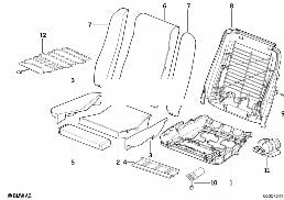 EL.ADJ.BACKREST FRAME F BMW SPORTS SEAT diagram for BMW 8 Series E31 850Ci