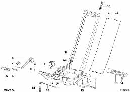 FRONT SEAT BACKREST FRAME diagram for BMW 3 Series E36 318is
