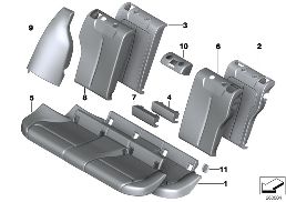 SEAT, REAR, UPHLSTRY/COVER, LOAD-THROUGH
