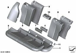 Siège ar. remb. et garn. pass. chargem. diagram for BMW 3 Series F31 320d ed