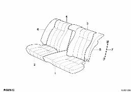 THROUGH-LOADING FACILITY-SEAT COVER diagram for BMW 5 Series E34 530i