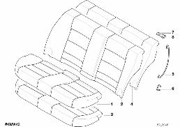 SEAT REAR, UPHOLSTERY & COVER BASE SEAT diagram for BMW 3 Series E36 318is